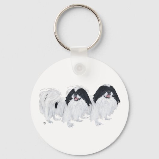 Twee Japanse Chin Honden Sleutelhanger (Voorkant)