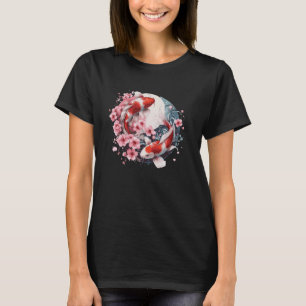 Twee Japanse Koi-vissen met kersenbloesems T-shirt