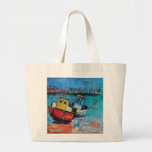 Twee Jolly Vist Boats 2012 Grote Tote Bag