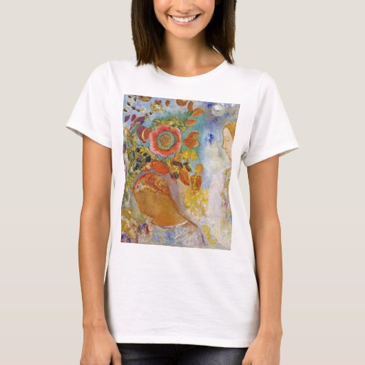 Twee jonge meisjes onder Flowers, Redon T-shirt (Voorkant)
