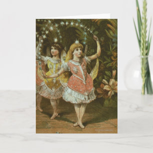 Twee jonge meisjes voeren ballet uit feestdagen kaart