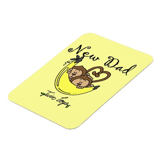 Twee jongens apen Nieuwe pap cadeaus Magneet (Linkerzijde)