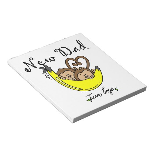 Twee jongens apen Nieuwe pap cadeaus Notitieblok (Schuin)