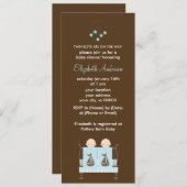 Twee jongens in blauw Wieg Baby shower Kaart (Voorkant / Achterkant)