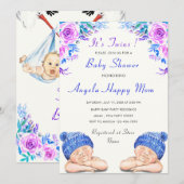 Twee jongens! Slaapend Baby shower (Voorkant / Achterkant)