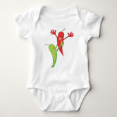 Twee Joyful Chili Pepper Lovers Romper (Voorkant)