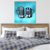 Twee Jubileum bruiloft genoemd de Mokken van de Be Canvas Afdruk (Insitu (Slaapkamer))