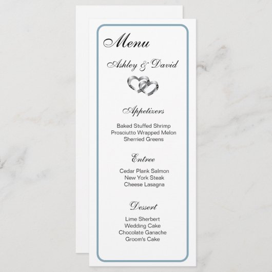 Twee Kaart van het Menu van de Weddenschap van het (Voorkant / Achterkant)