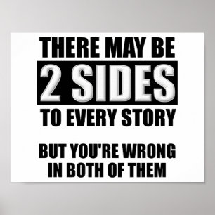 Twee kanten grappige poster