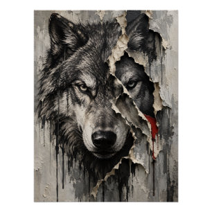 Twee Kanten van Dezelfde Wolf Perfect Poster