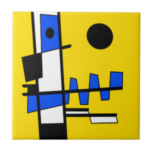 Twee kanten van etniciteit Geel Blauw Zwart Wit Tegeltje