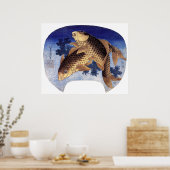 Twee karpers, Hokusai Poster (Keuken)