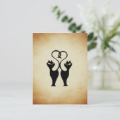 Twee kat Silhouette Briefkaart (Staand voorkant)