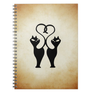 Twee kat Silhouette Notitieboek