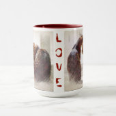 Twee kats maroon Two-tone Hot Beverage Mok (Midden)