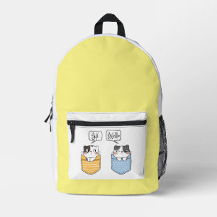 twee katten bedrukte rugzak