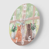 Twee Katten bij het Venster Schilderachtig Serene Grote Klok (Hoek)