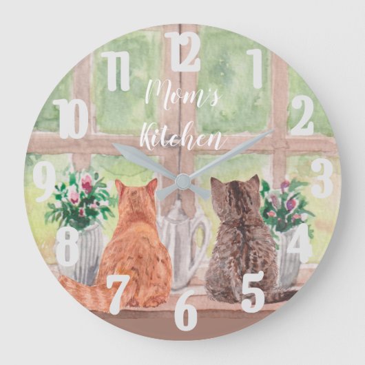 Twee Katten bij het Venster Schilderachtig Serene Grote Klok (Voorkant)