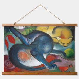Twee katten, blauw en geel (1912) - Franz Marc Hangend Wandkleed