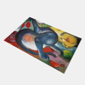Twee katten, blauw en geel, Franz Marc Deurmat (Schuin)