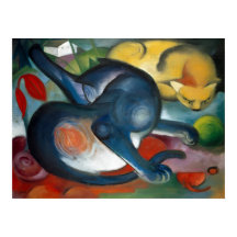 "Twee katten, blauw en geel" van Franz Marc (1912)