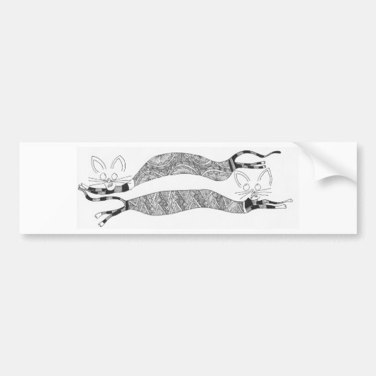 twee katten bumpersticker (Voorkant)