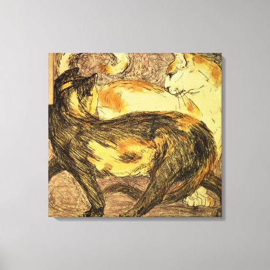 Twee katten canvas afdruk (Voorkant)