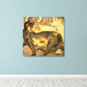 Twee katten canvas afdruk (Insitu (Houten vloer))