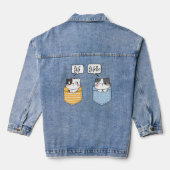 twee katten denim jacket (Achterkant)