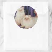 Twee katten die poseren ronde sticker (Tas)