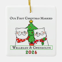 Twee katten eerste kerst getrouwd