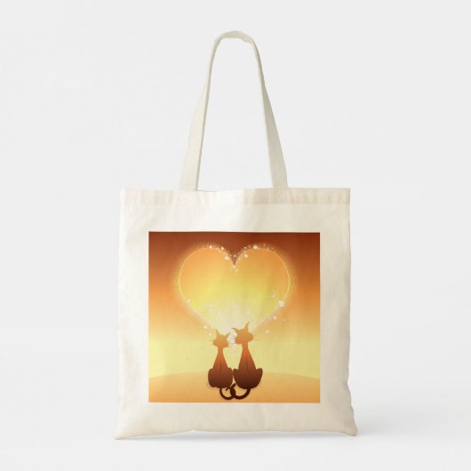 Twee katten in de Canvas tas (Achterkant)
