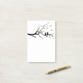 Twee katten in de liefdesboom Silhouette Post-it® Notes (Op bureau)