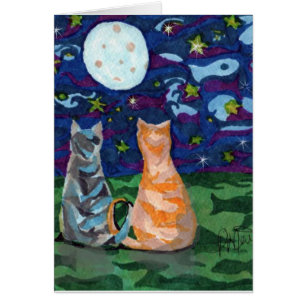 Twee katten in de moonlight Art
