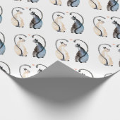 Twee katten in liefde cadeaupapier (Hoek)