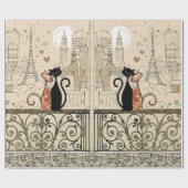 Twee katten in liefde cadeaupapier (Vlak)