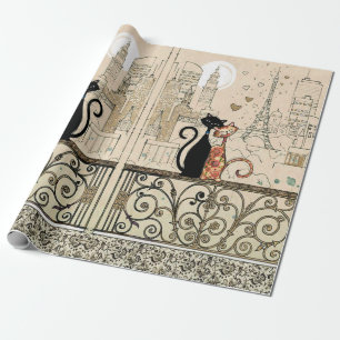 Twee katten in liefde cadeaupapier