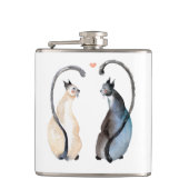 Twee katten in liefde heupfles (Voorkant)