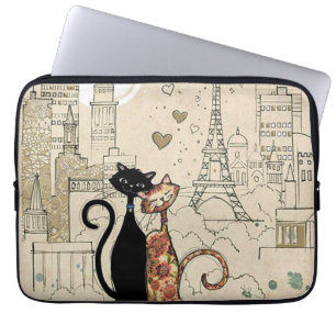 Twee katten in liefde laptop sleeve
