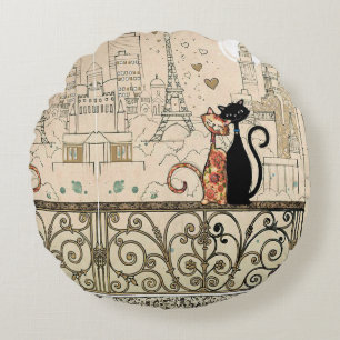 Twee katten in liefde rond kussen