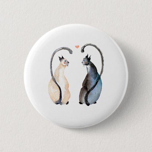 Twee katten in liefde ronde button 5,7 cm (Voorkant)