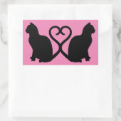 Twee Katten in Liefde Silhouet Rechthoek Stickers (Tas)