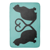 Twee katten in liefde Silhouette Bad Mat (Voorkant Verticaal)