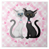 Twee katten in liefde tegeltje (Voorkant)