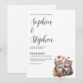 Twee katten in liefdesbruiloft kaart (Voorkant / Achterkant)