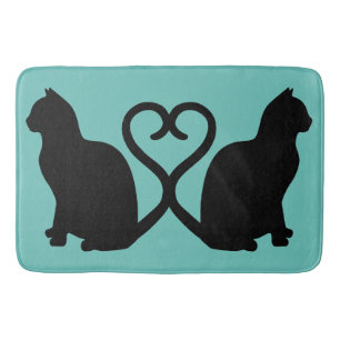Twee katten in Love Silhouette Bath Mat
