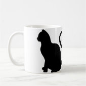 Twee katten maken een hart silhouet koffie Mok (Links)