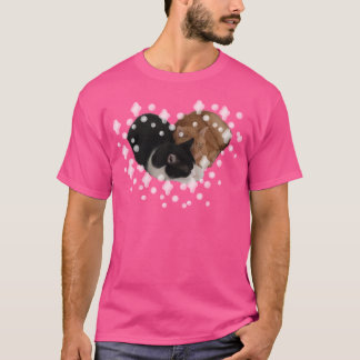 Twee katten maken hart t-shirt