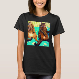Twee katten met een humoristisch kat portret kitte t-shirt