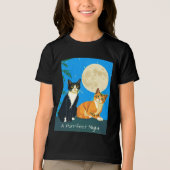 Twee katten onder de volle maan Tri-Blend shirt (Voorkant)